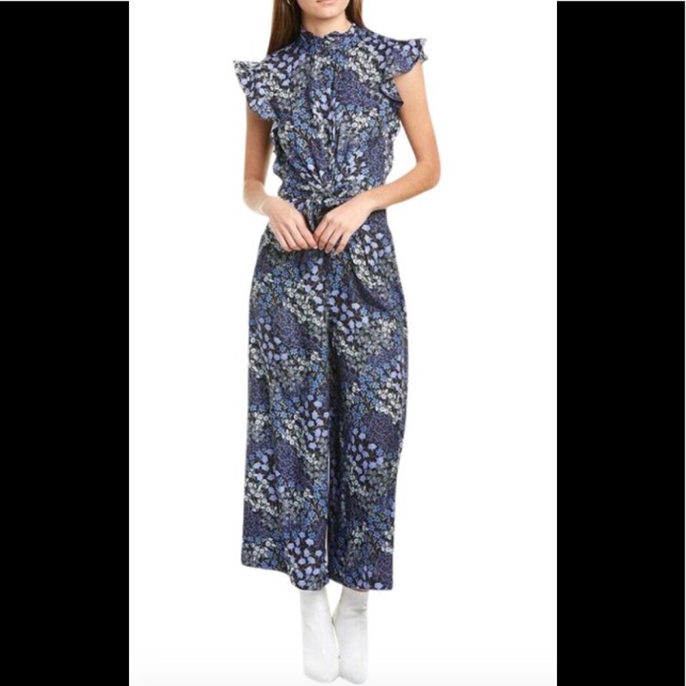 Rebecca Taylor Ava Floral Silk Romper Jumpsuit